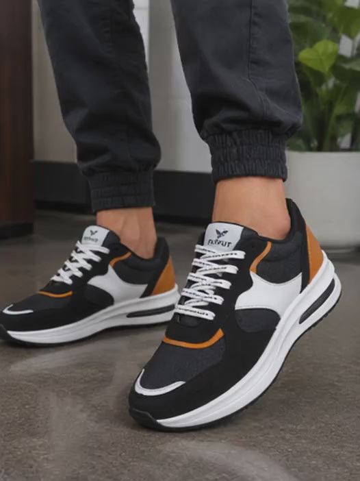 FLYFUT Men's Athletic Sneakers – Black & White